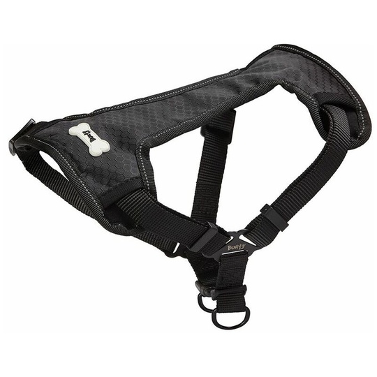 Soft Comfortable Breathable Fabric Dog Puppy Pet Adjustable Harness Vest - Black - Large - Bunty