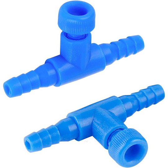 10 Pack Aquarium Control Valves Air Pump Single Way Blue Plastic Air Flow Control Regulator for 3/16' id Tubing