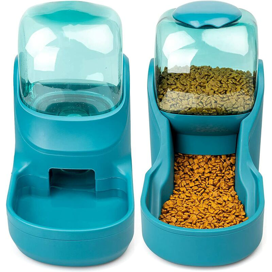 Benobby Kids - Cat Water Fountain Automatic Cat Food Dispenser Automatic Water and Food Dispenser 3.8L for Cats and Dogs (Feeder+Water Feeder, Green)