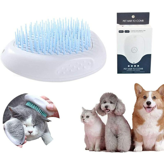 Cat Dog Brush, Self Cleaning Dog Brush, Cat Brush, Dog Comb Brush, Grooming Brush, Pet Grooming Brush (Blue) Soekavia