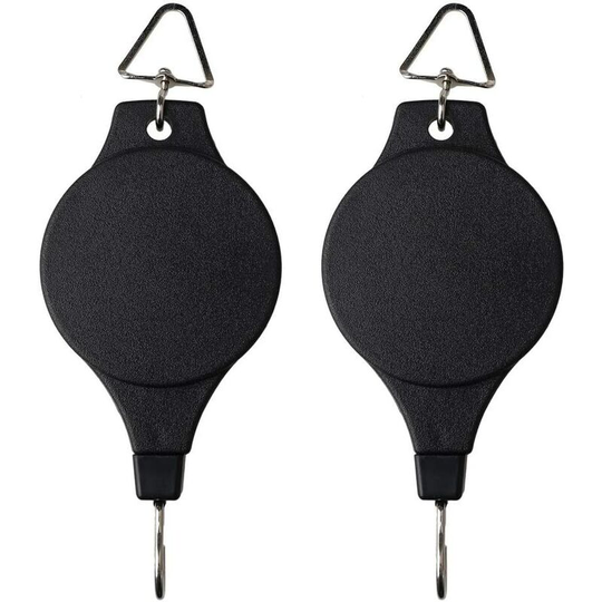 2 Pieces Plant Pulley, Hanging Basket Pulley Retractable Plant Hanger Heavy Duty Plant Pulley Hook for Garden Hanging Baskets and Birds Feeder