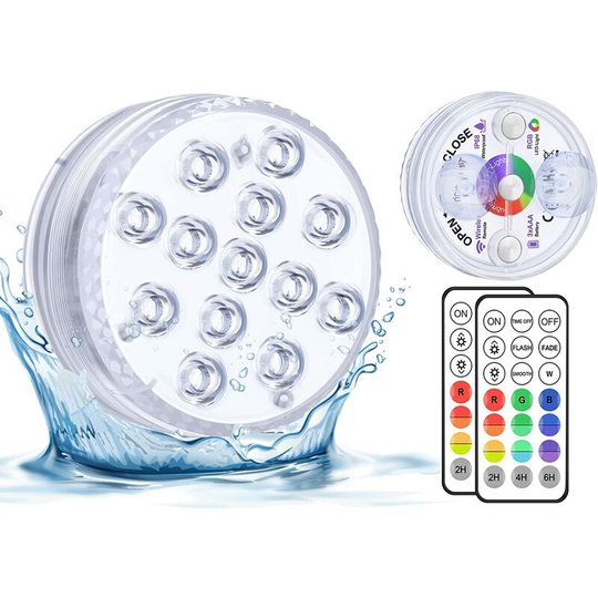 Perle Rare - led Diving Light, 13pcs 16 Colors led Underwater Light with Remote Control 3pcs Magnet Suction Cups, Waterproof Tub Light for Aquarium