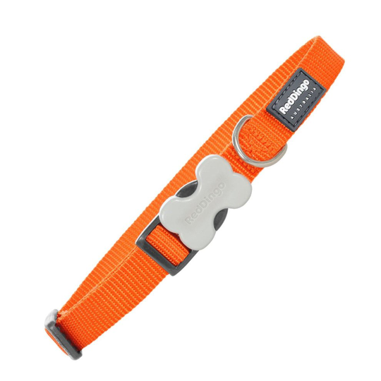 (M, Orange) Red Dingo Plain Dog Collar