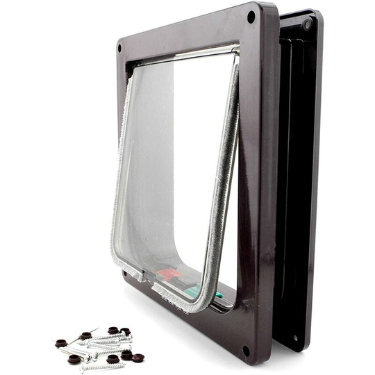 Dog and Cat Pet Door,Pet Door for Cats and Small Dogs,Selective Entry,Easy to Install,4-Way Manual Locking,Pet Door,Clear.