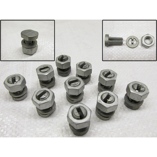 Split Bolt Connector with Nut x10 (Joint Line Clamp Bolt Wire Cable Joiner)