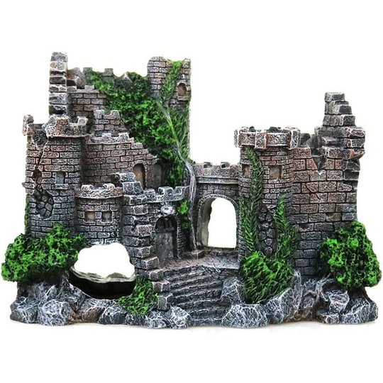 Resin Aquarium Decoration, Aquarium Ornament for Hiding Shrimp and Fish Landscape, Stone and Moss, Aquarium Ornament Resin Bridge Fish Tank Landscape