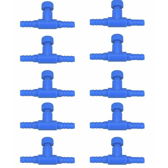 Betterlifegb - Betterlife Aquarium Air Control Valves for 0.4cm id Airline Tubing One Way Plastic Air Flow Regulators Adjustable Blue Hose Connectors