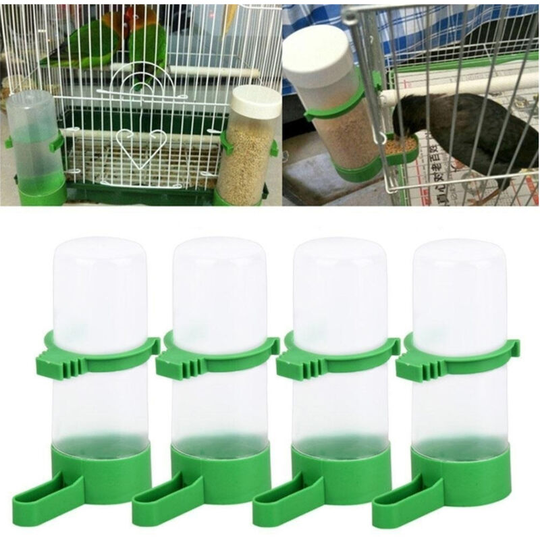 Automatic Bird Waterers Parrot Bird Feeder Anti-Spreader Bars Downfeeder for Birds (4 Pieces)