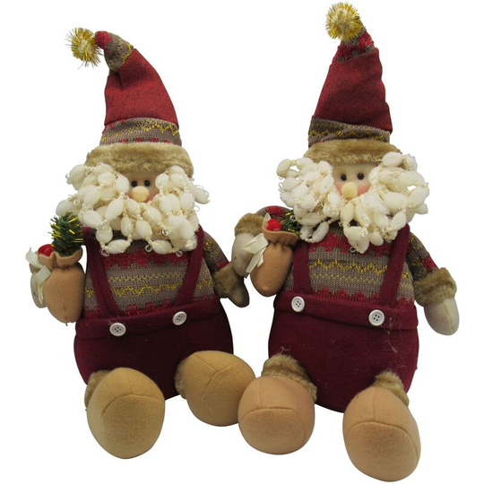 Securefix Direct - Christmas Plush Santa Claus Decorations X2 (Xmas Festive Soft Toy Ornament)