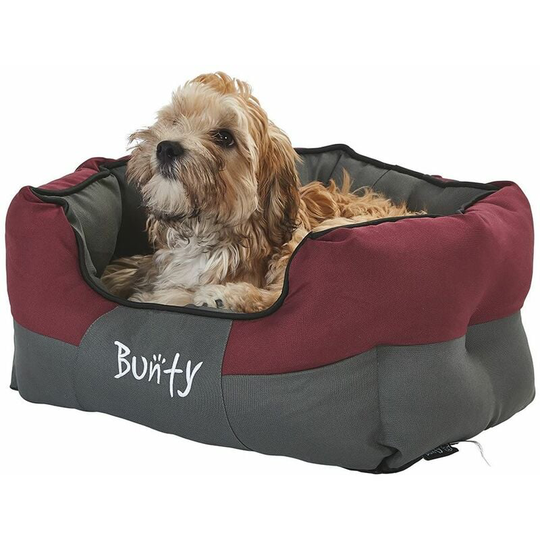 Anchor Soft Dog Bed Waterproof Washable Hardwearing Pet Basket Mat Cushion - Red - Small - Bunty