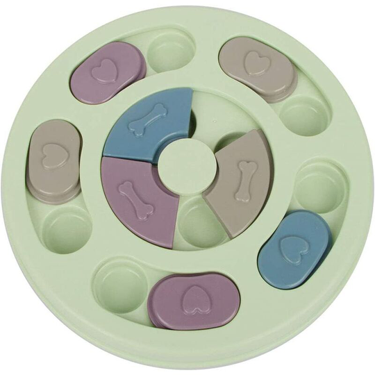 LangRay Dog Puzzle Feeder Toys, Dog Intelligence Toys, Educational Dog Toys, Interactive Dog Toys, Pet Puzzle Toys, Round Dog Treats Dispenser Green