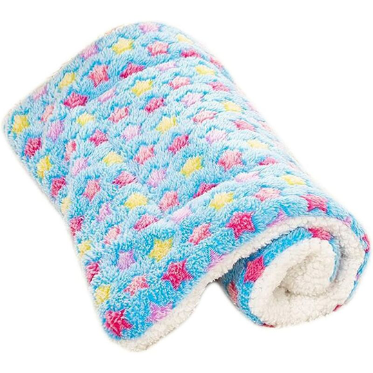 Dog Cat Pet Blankets Fleece Washable Sleeping Mats Warm Fluffy Puppy Blanket Throw for Small Medium Large (L:70 * 54 cm, blue)