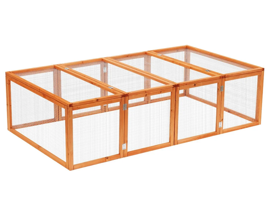 Harriett Rabbit Hutch with Wire Mesh Safety Run and Play Space