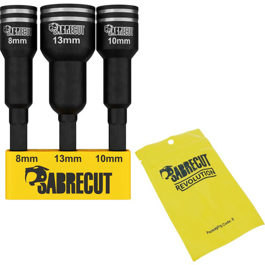 3pcs Sabrecut 8mm, 10mm & 13mm Nut Socket Driver Set - SCENDK1