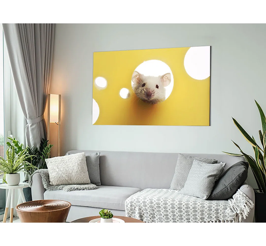 Cheesy Mouse - Unframed Graphic Art on Metal