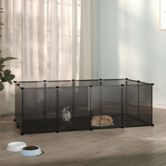 Asupermall - Small Animal Cage Black 144x74x46.5 cm pp and Steel
