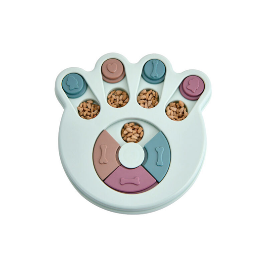 Dog puzzle feeding toys, durable dog interactive toys, dog training brain - blue footprint models