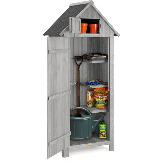 Narrow Garden Shed - Grey - Grey