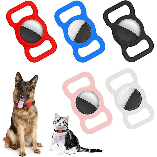5 Pcs Silicone Airtag Case Compatible with Apple Airtag Protective Airtag Cover for Airtag Dog Collar