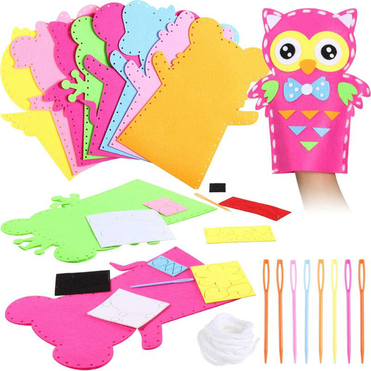 Briday - 8 Packs Hand Puppet Making Kit Felt Sock Puppet Making Set Creative diy Make Your Own Puppets for Boys Girls Dramatic Supplies, 8 Puppets