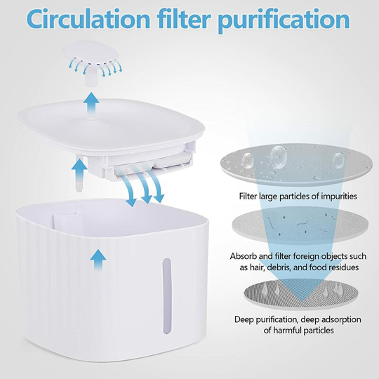 Cat Drinking Fountain,3L Cats and Dogs Fountain with Water Level Window,Organic Filter Dispenser Silent Pet Water Fountain,for Dogs and Cats