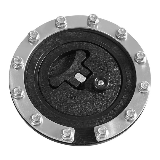 Universal fuel tank cap with aluminum nut, black silver - Muff