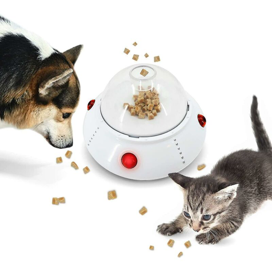 Dog/Cat Interactive Snack Dispenser, Automatic Pet Food Dispenser Educational Toy for IQ Training Activities (Battery Not Included)