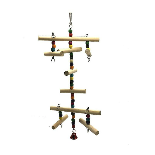 Parrot Bird Parakeet Climbing Ladder Toy Wooden Swing Thsinde