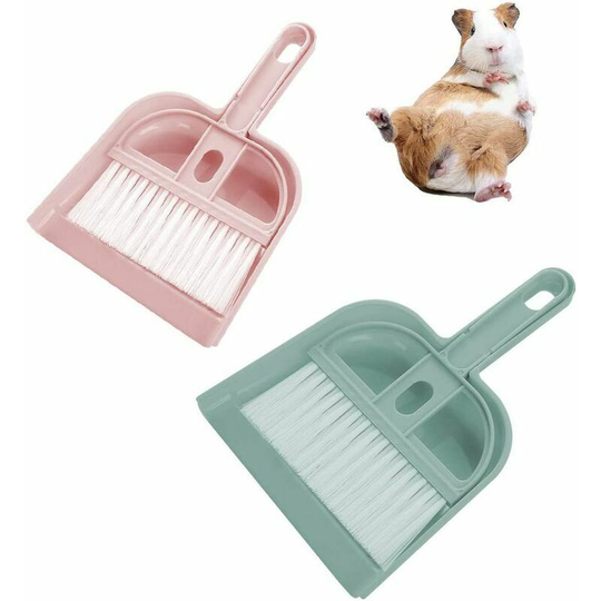 Kartokner - Cats Chinchillas Small Animal Cage Cleaner Hamsters2 Pack Pet Broom Brush and Dustpan for Guinea Pigs Hedgehogs Rabbits