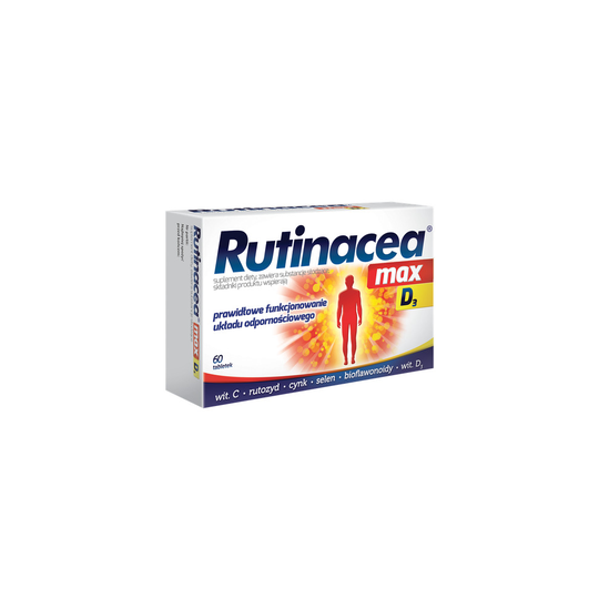 Rutinacea Max D3 60 tab Wzmocnij Odpornosc kosci zeby Immunity booster Vitamin D