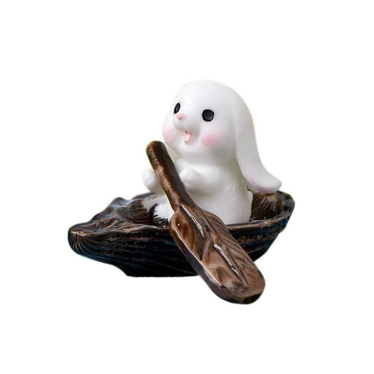 Briday - Cute Rabbit Easter Decoration Miniature Hare Animal Figurine Resin Craft Mini Bunny Garden Ornament Rabbit Gardening Succulents