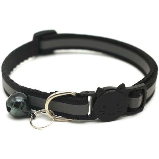 1.0collar of dog and cat, reflective cloth fabric, pet products, black - Black