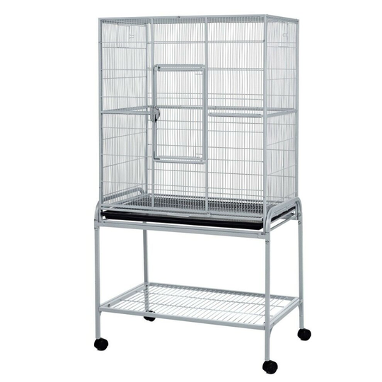 Large Grey Metal Cage For Birds Rats Animals With Stand - Hamberley