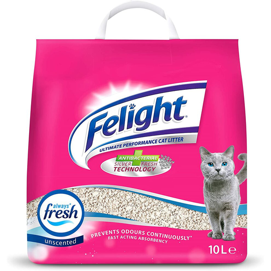 Felight Unscented Non-clumping Odour Control Cat Litter, 10 Litre