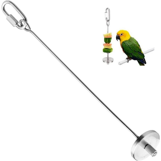 Bird Skewer, 20 cm/7.9 inch Bird Food co.ukuit Holder, Stainless Steel Parrot co.ukuit Stick Holder Hanging Food Feed Tool