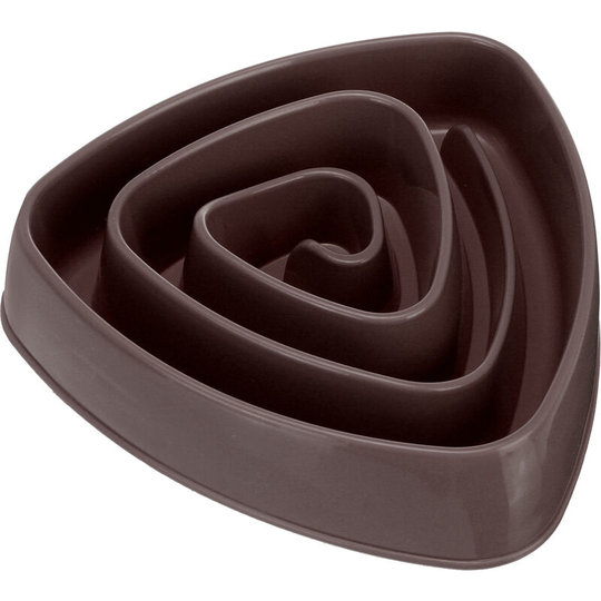 Slow Feeder Dog Cat Bowl Healthy Eating Anti Bloat No Gulp Puppy Pet Interactive 20x4.5cm Coffee