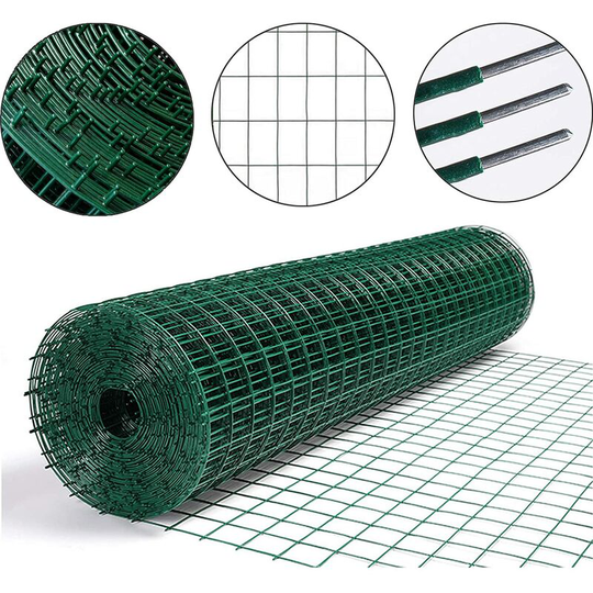 Dayplus - Hot Dipped Galvanized Wire Fence 90CM x 25M (3FTX82FT) Green pvc Coated Wire Fencing 100mm x 75mm ( 4'x 3') Hole Size 2mm ( 0.08') Wire