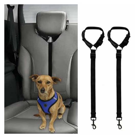 Car Dog Seat Belts, 2 Pack Car Headrest Restraint Adjustable Safety Leads Vehicle Seatbelt Harness for Pets Cats Dogs, black