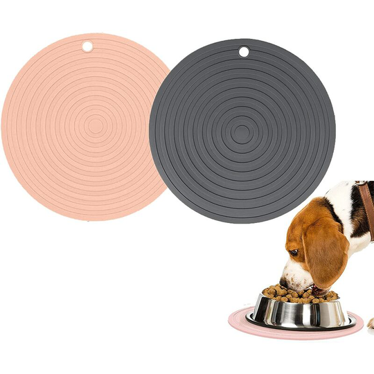 2 pcs Dog Bowl Mat for Dog Cat Portable Silicone Mat Silicone Placemat for Pet Pet Food Waterproof Mat Food Dog Placemat