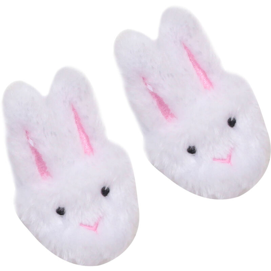 Sophia's by Teamson Kids White Bunny Slippers with Rabbit Ears for 18' Dolls