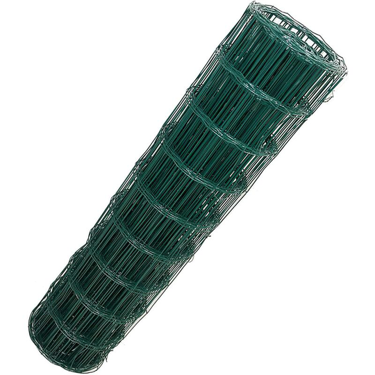 Day Plus - Wire Mesh Fencing with Green pvc Coating, 7.5x10cm Hole Wire Netting, 2mm Wire Thickness, Metal Fence Wire Mesh Roll for Decorative