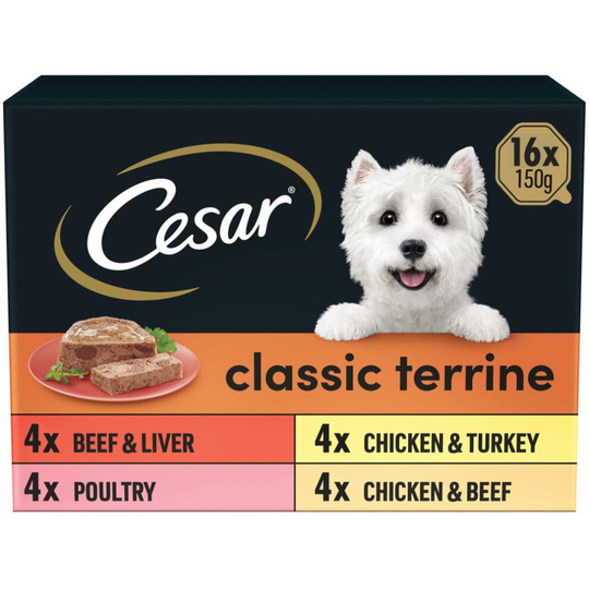 Cesar Classic Terrine Mixed Selection Wet Dog Food - 16 x 150g Packets