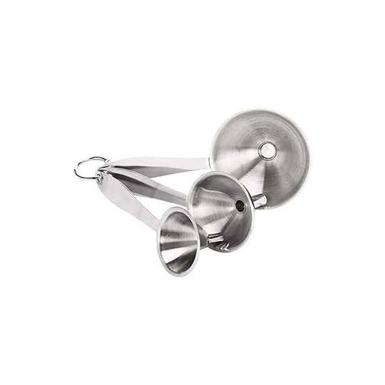 Stainless Steel Funnel Funnel Set 3 Funnels for Kitchen Strainers Small Stackable Funnel for Transferring Liquids and Powders (2.95/2.16/1.77 Inches)