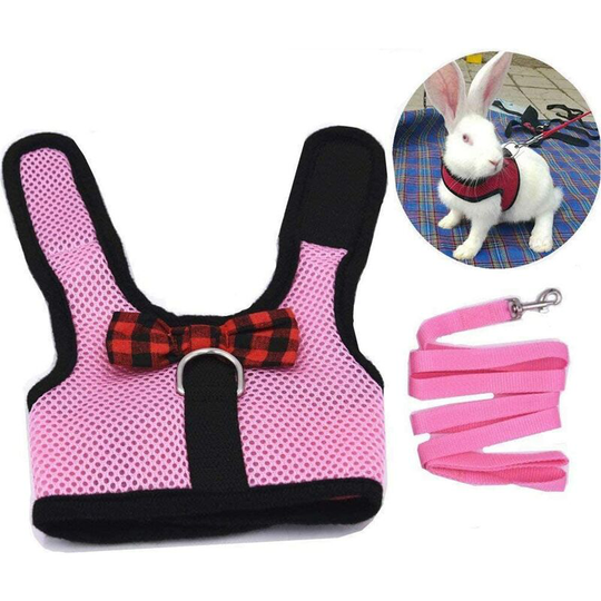 Ilovemilan - Rabbits Harness with Elastic Leash Set Suitable for Small Pets Cat Guinea Pig Ferret and Other Animal Chest Strap Set