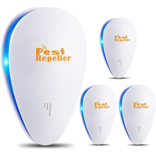 Tinor - Ultrasonic Pest Repeller, 4 Packs, 2022 Upgraded Electronic Pest Repeller Control, Rat Repellent, Insect Repellent, Spider Repellent