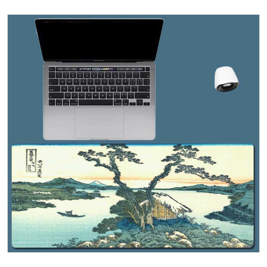 Gaming mouse pad, non-slip rubber base soft fabric mouse pad, Japanese style mouse pad with 27 scenes of Ukiyo-e (Japanese style 7, 300*900*3) - Muff