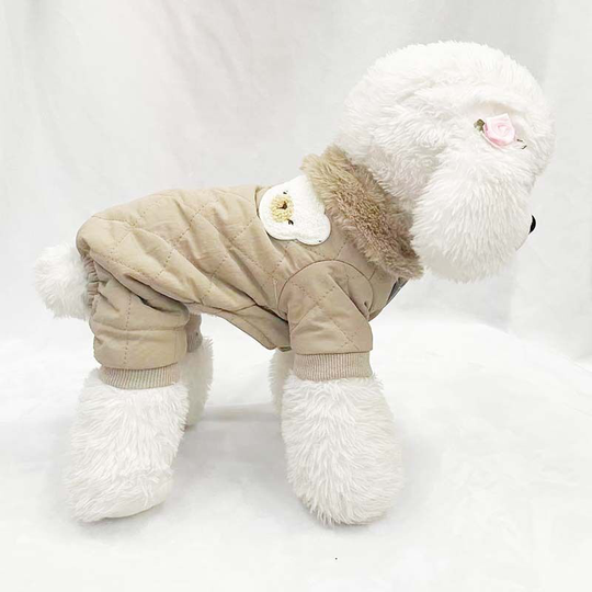 Khaki new small dog cotton-padded pet cold four feet thickened good cotton winter pet clothes 23*36*24cm