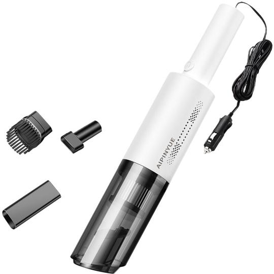 120W Handheld Vacuum Cleaner With 6000Pa Strong Suction Mini Car Vacuum Cleaner hepa Filter for Pet Hair Dust Gravel Cleaning,White,Car Charger