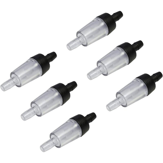 Aquarium One Way Non-Return Check Valves Air Pump Accessories for Fish Tank Black, 6 Pack