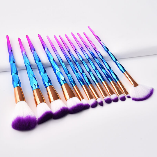 12 Pcs Makeup Brushes Set Premium Foundation Blending Blush Concealer Eye Face Lip Brushes
